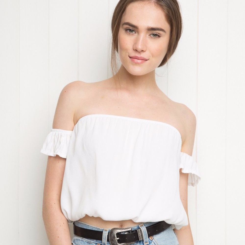 Brandy Melville White Off the Shoulder Top